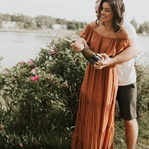 Rust colored maxi dress